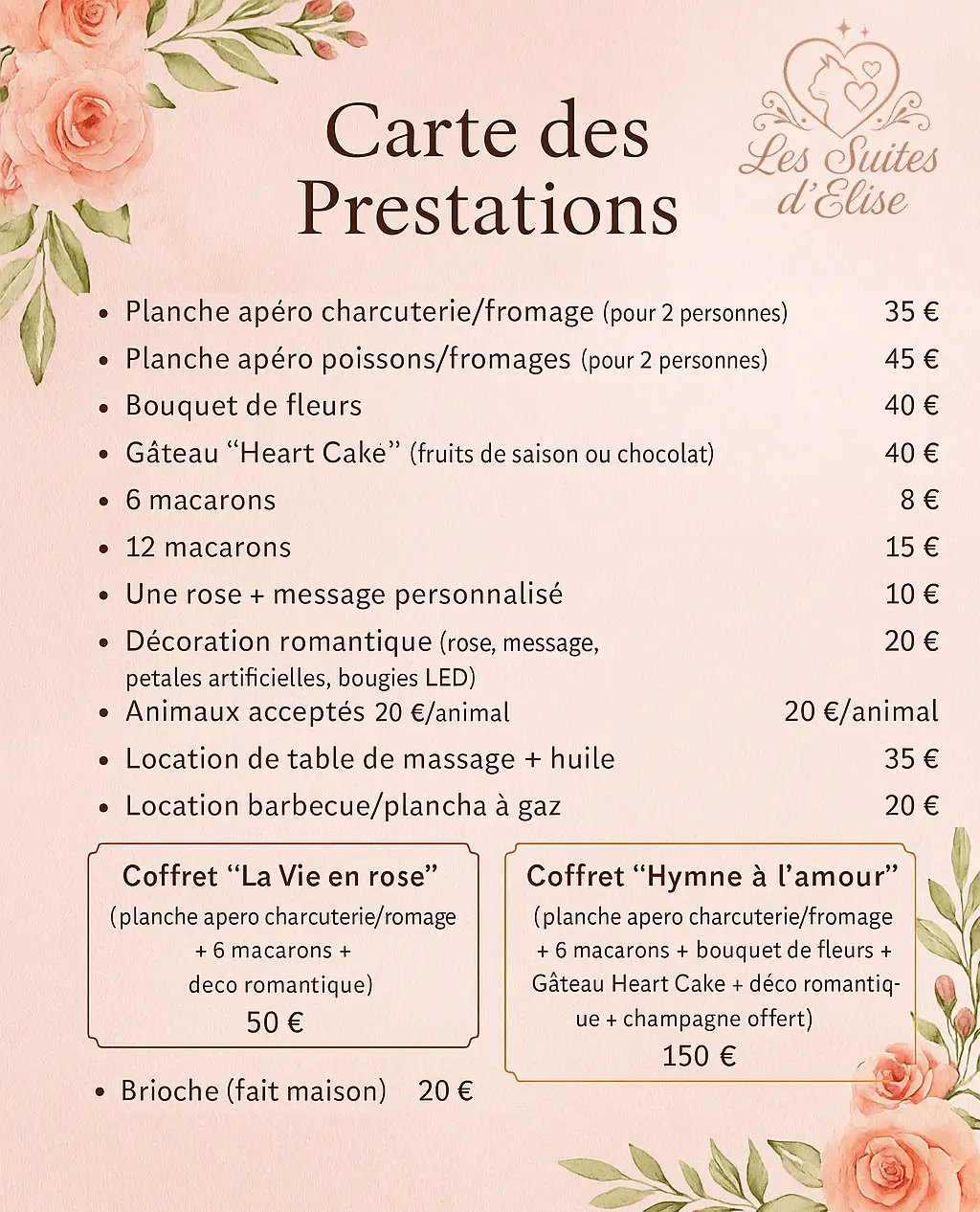 Prestation des suites Elise & louane – Les suites d’Elise