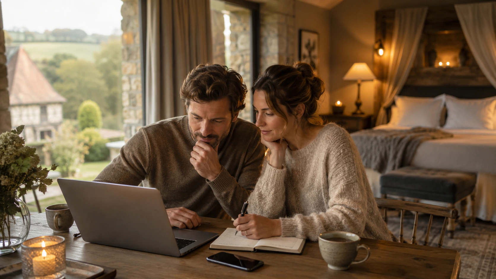 hebergement-romantique-normandie-erreurs-eviter-reserver Ambiance romantique premium en Normandie illustrant hébergement romantique en Normandie sans texte ni logo